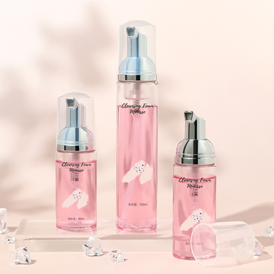 Beyaz plastik köpük pompa şişesi cilt bakımı ve şampuan ürünleri için ambalaj için kapağı ile