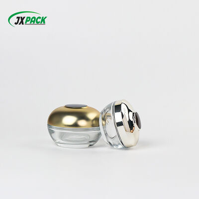 Altın kapaklı lüks cam krem kavanozu